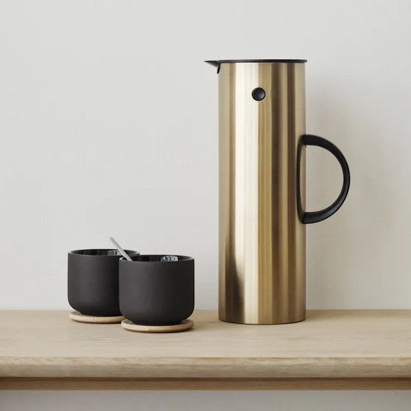 stelton Isolierkanne EM77 Stahl brushed brass 1 ltr