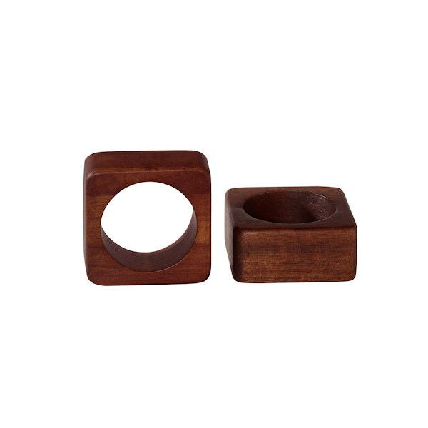 ASA Selection "wood" 2er Set Serviettenringe, quadrat. glatt